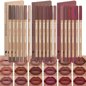 Set of 6 Long-Lasting Velvet Matte Lip Pencils