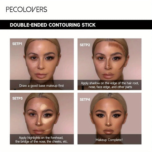 Double-Ended Contour Stick with Concealer and Highlighter for Nose Bridge Shadow